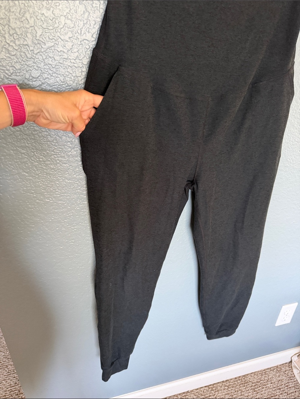 Beyond the bump Black space-dye Women’s Jogger Pants szlarge with pockets - Picture 4 of 12